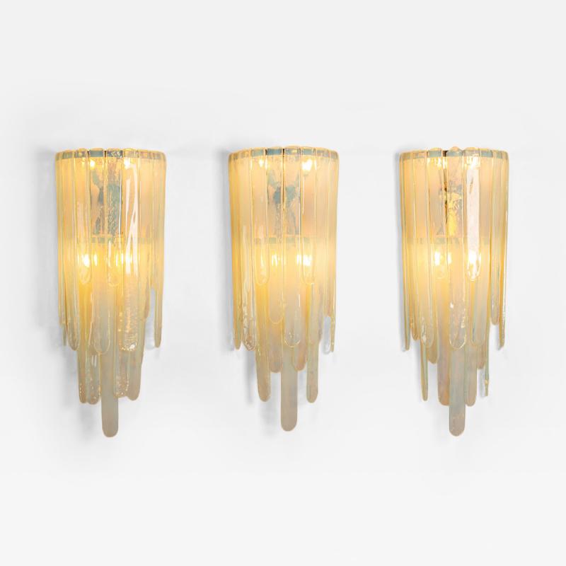 Carlo Nason Carlo Nason Large LP 242 Wall Lights in Opaline Set of 3 for Mazzega Italy
