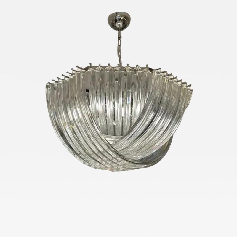 Carlo Nason Murano Curved Crystal Chandelier by Carlo Nason