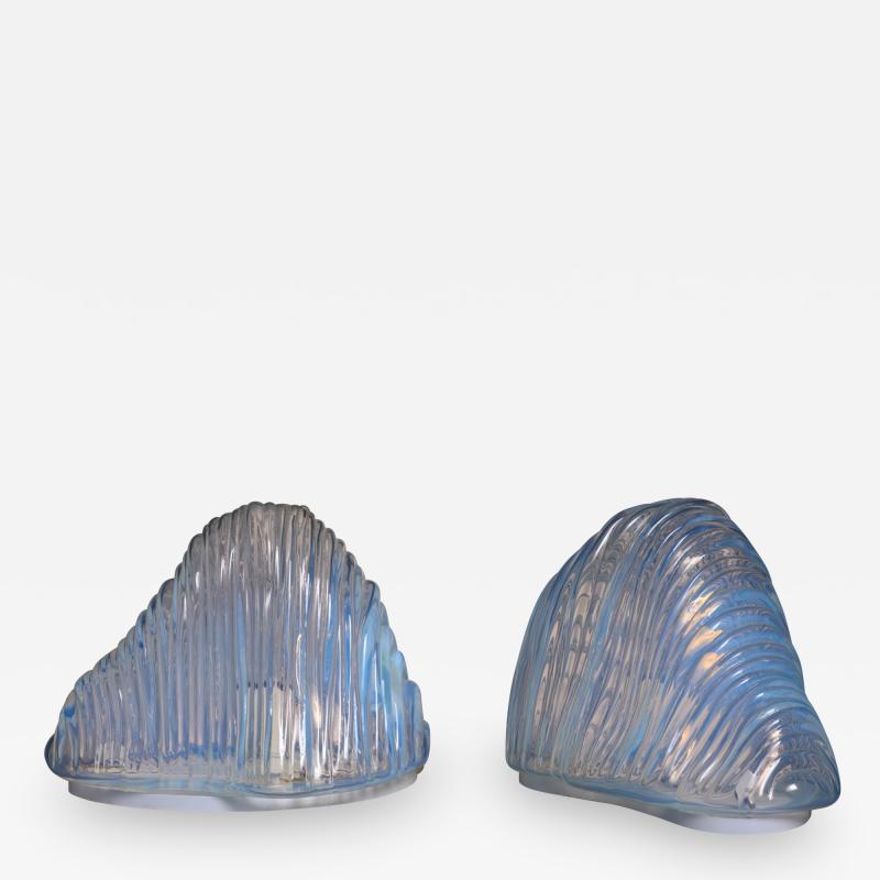 Carlo Nason Pair of Carlo Nason Iceberg table lamps for Mazzega