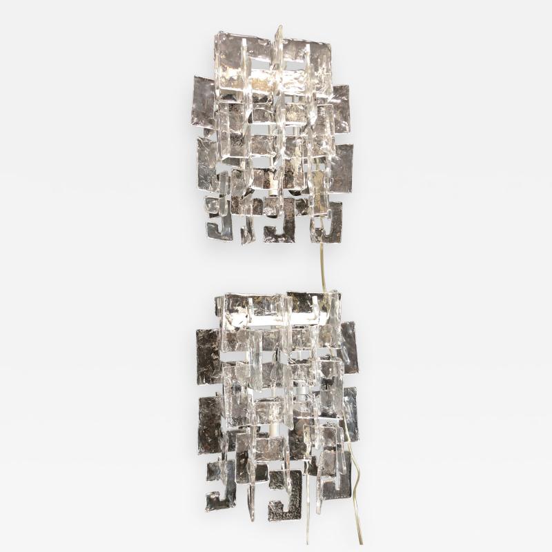 Carlo Nason Pair of Sconces by Carlo Nason for Mazzega Murano Italy 1970s