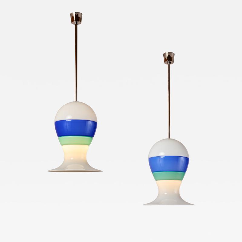 Carlo Nason Rare Pair of Carlo Nason Glass Lanterns Italy 1960s