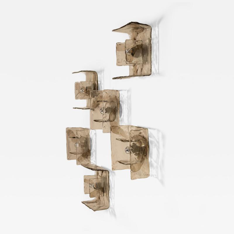 Carlo Nason Set of Six LP257 Wall Lamps by Carlo Nason for Mazzega Italy 1970s