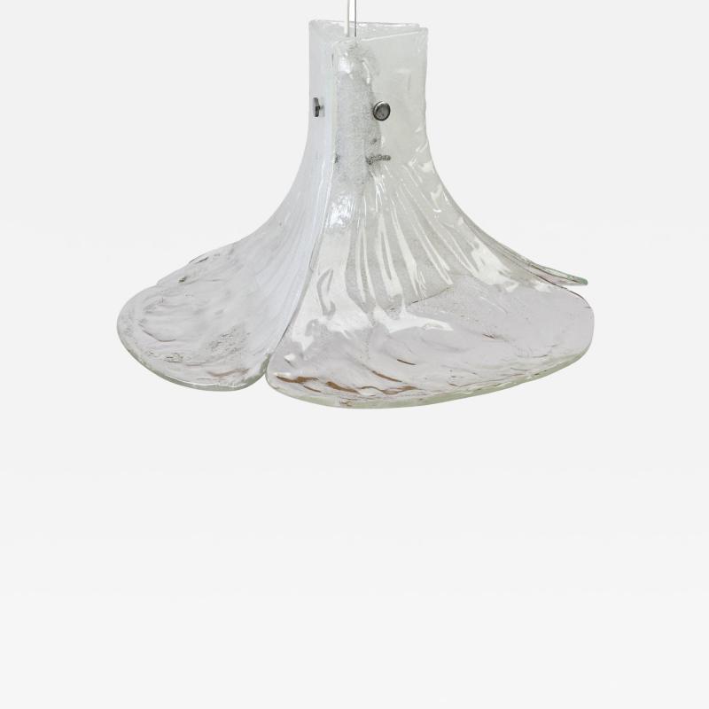 Carlo Nason White and Clear Murano Glass Pendant by Carlo Nason for Mazzega 2 Available 