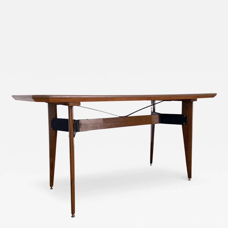 Carlo Ratti Carlo Ratti Dining Table in Wood and Metal Italy 1960s