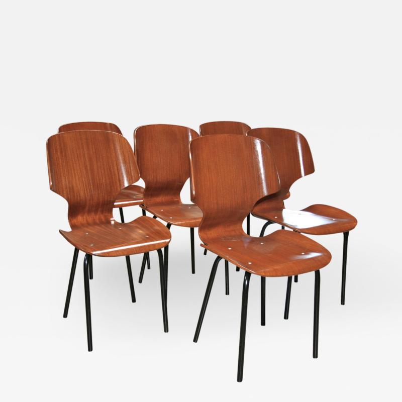 Carlo Ratti Set of Six Chairs by Carlo Ratti 1955