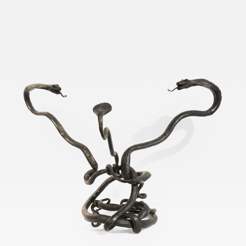 Carlo Rizzarda Carlo Rizzarda Sculpture representing snakes in wrought iron circa 1900