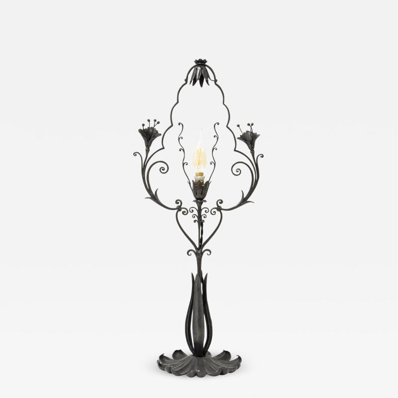 Carlo Rizzarda Table lamp in wrought iron by Carlo Rizzarda circa 1920