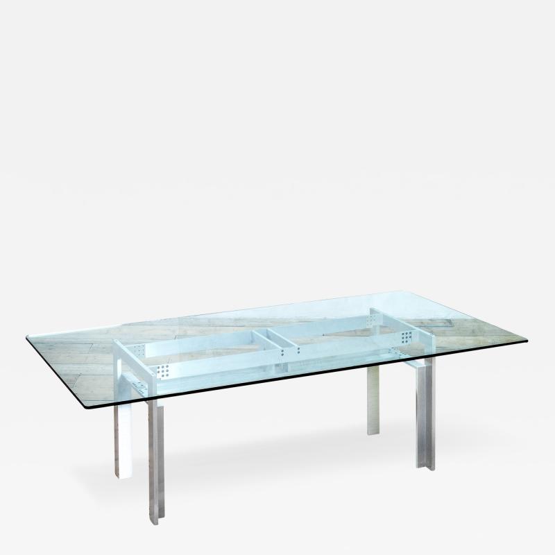 Carlo Scarpa Carlo Scarpa Table Mod Doge Steel and Crystal 60