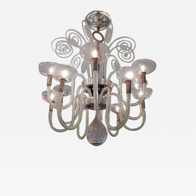 Carlo Scarpa Important Vintage Venini Chandelier by Carlo Scarpa