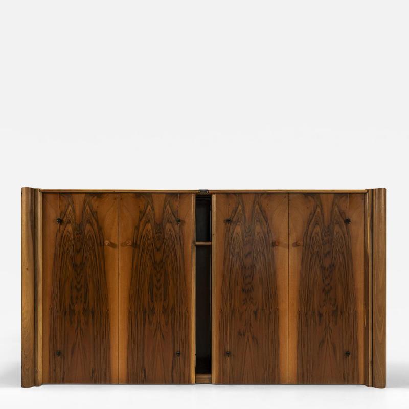 Carlo Scarpa Sideboard Scuderia In Walnut By Carlo Scarpa For Bernini Italy 1977