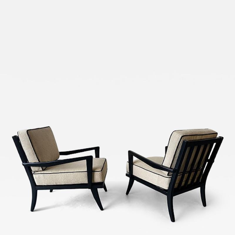 Carlo de Carli Carlo di Carli A Pair of Black Lacquer Arm Chairs Carlo diCarli 1950s