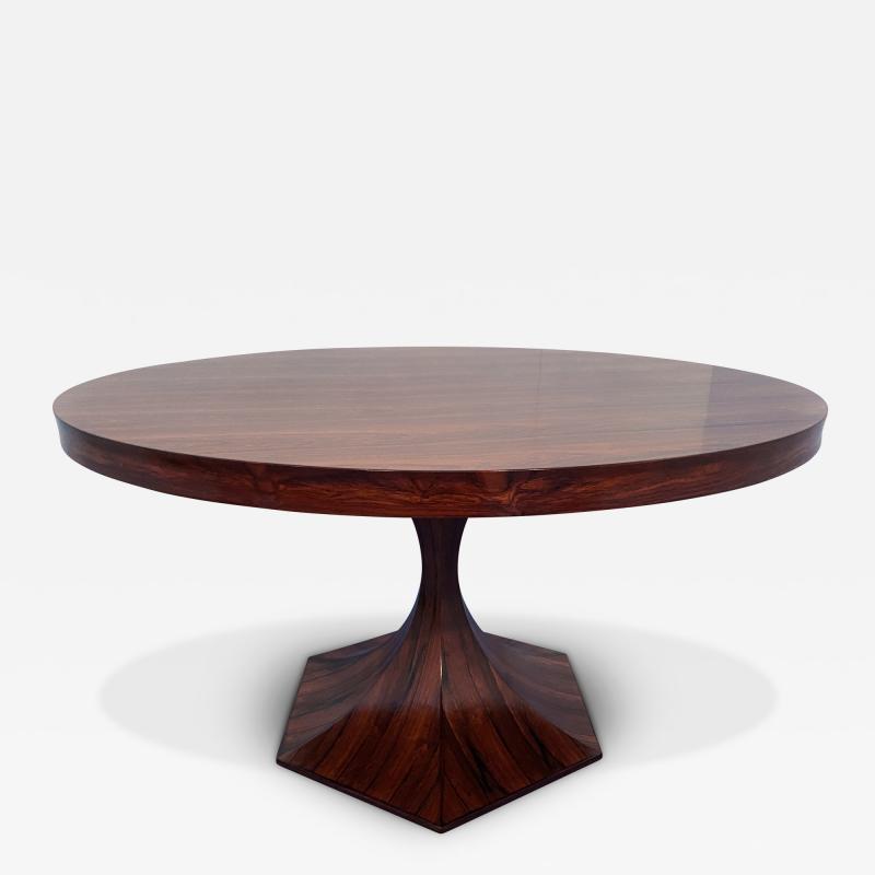 Carlo de Carli Carlo di Carli Italian Midcentury Round Center or Dining Table in Mahogany by Carlo de Carli