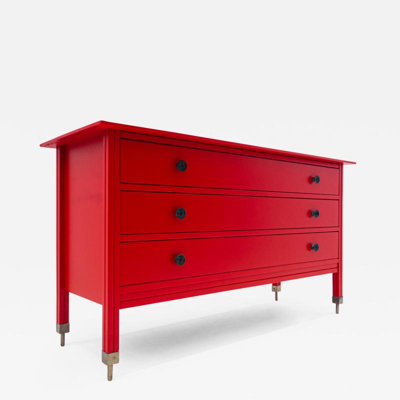 Carlo de Carli Carlo di Carli Mid Century Modern Red Chest of Drawers by Carlo di Carli for Sormani