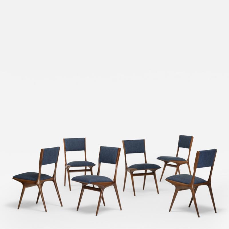 Carlo de Carli Carlo di Carli Rare set of 8 chairs model 634 designed by the architect