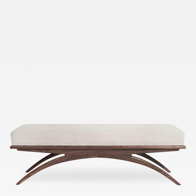 Carlos Solano Granda Convex Bench in Natural Walnut by Stamford Modern