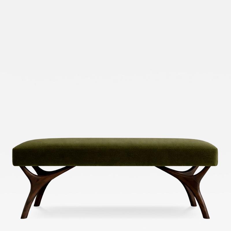 Carlos Solano Granda Crescent Bench Series 48 in Dark Walnut by Stamford Modern