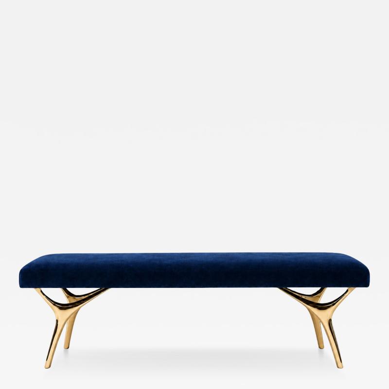 Carlos Solano Granda Crescent Bench Series 60 in Brass by Stamford Modern