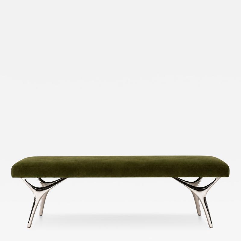 Carlos Solano Granda Crescent Bench Series 60 in Nickel by Stamford Modern