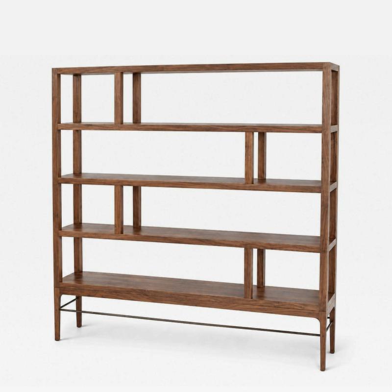 Carlos Solano Granda Linear Bookcase in Natural Walnut by Stamford Modern