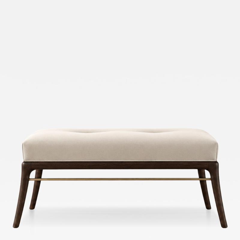 Carlos Solano Granda Sabre Leg Bench Series 36 in Dark Walnut by Stamford Modern