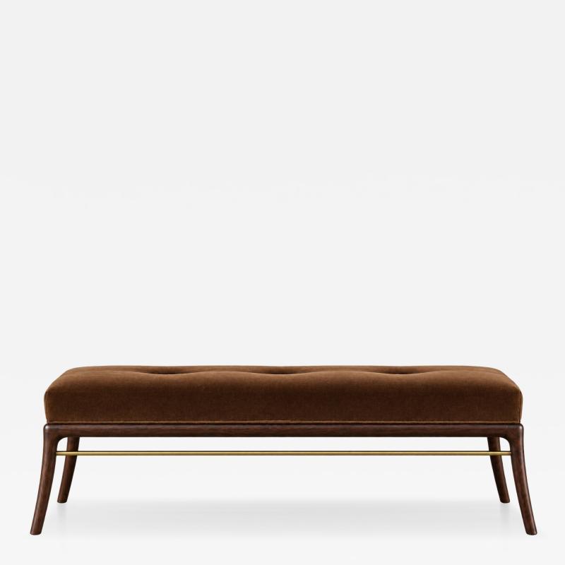 Carlos Solano Granda Sabre Leg Bench Series 60 in Dark Walnut by Stamford Modern