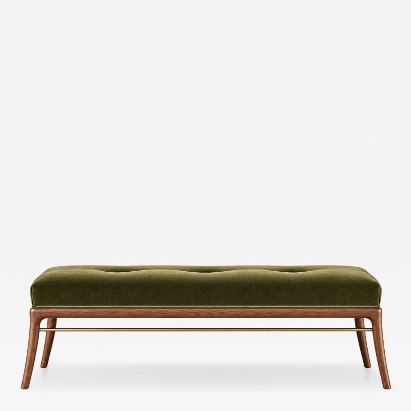 Carlos Solano Granda Sabre Leg Bench Series 60 in Natural Walnut by Stamford Modern