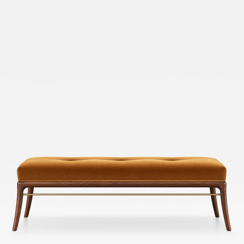 Carlos Solano Granda Sabre Leg Bench Series 60 in Special Walnut by Stamford Modern