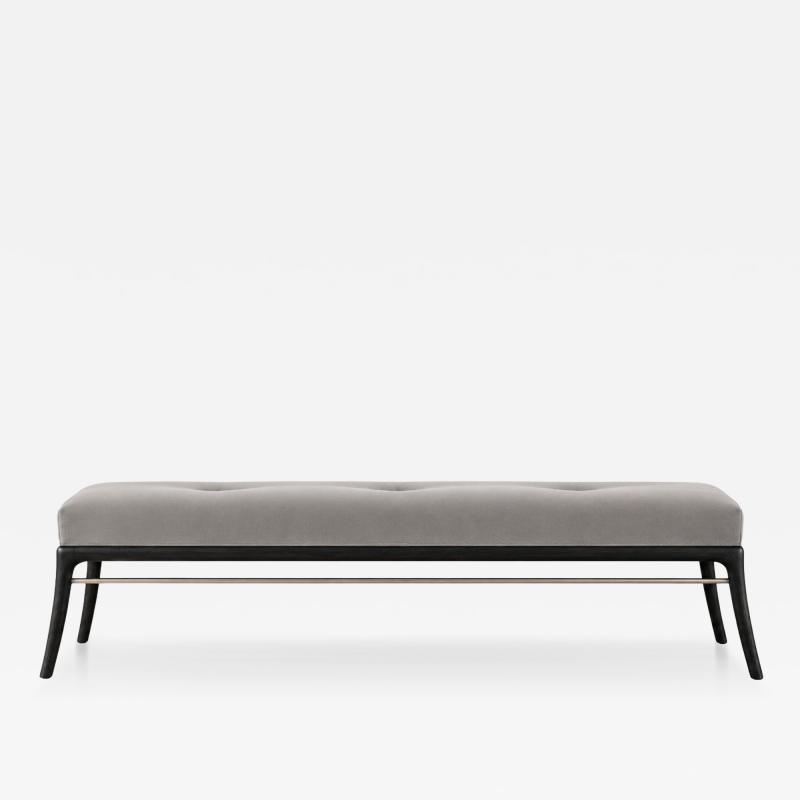 Carlos Solano Granda Sabre Leg Bench Series 72 in Blackout Oak by Stamford Modern
