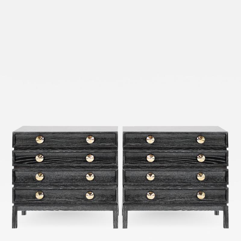 Carlos Solano Granda Stamford Moderns Stacked Bedside Tables in Black Ceruse