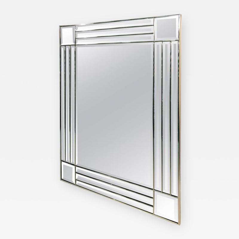 Carol Canner Magnificent Herring Bone Wall Mirror by Carol Canner for Carvers Guild