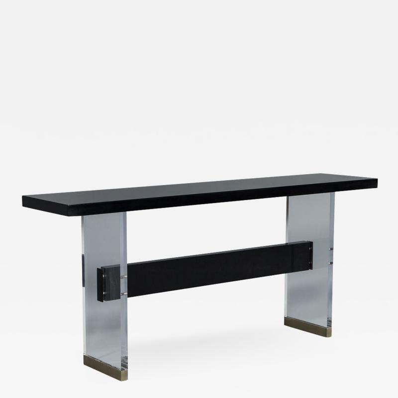 Carrocel Custom Acrylic and Walnut Modern Console
