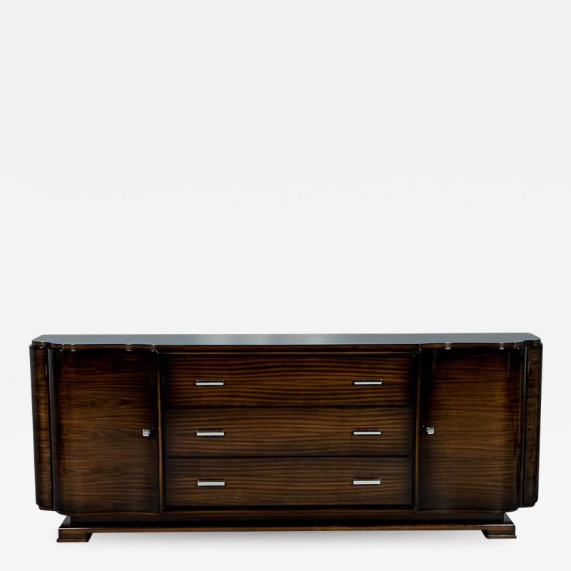 Carrocel Custom Art Deco Style Walnut Sideboard Buffet