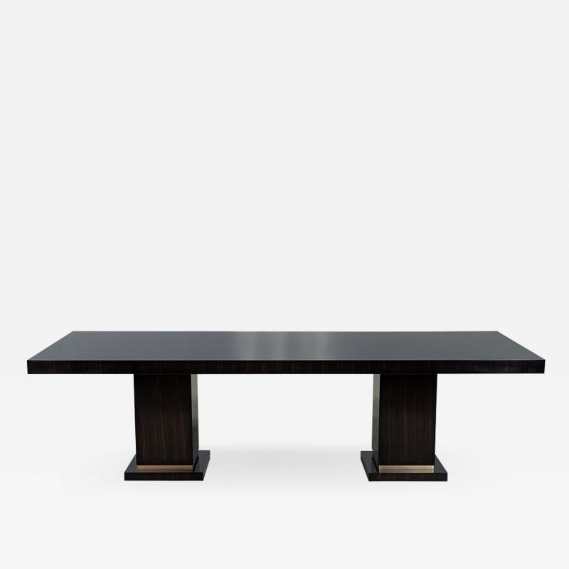 Carrocel Custom Macassar Slab Top Modern Dining Table