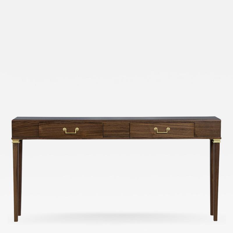 Carrocel Custom Slim Walnut Double Drawer Console