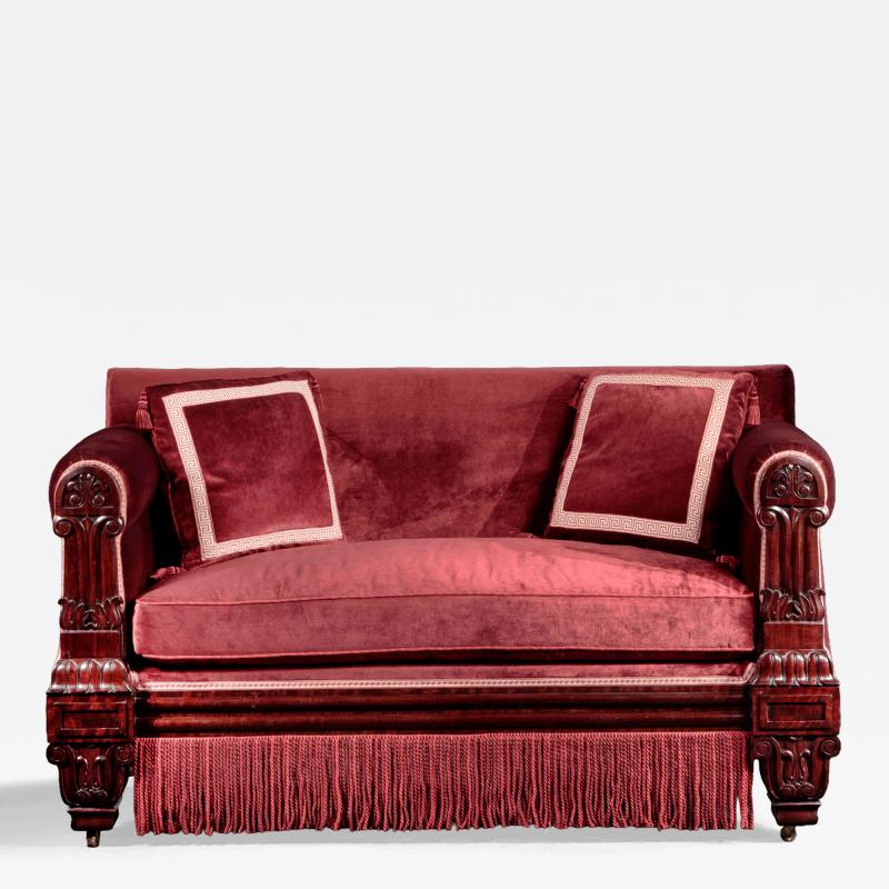 Carved Mahogany Love Seat