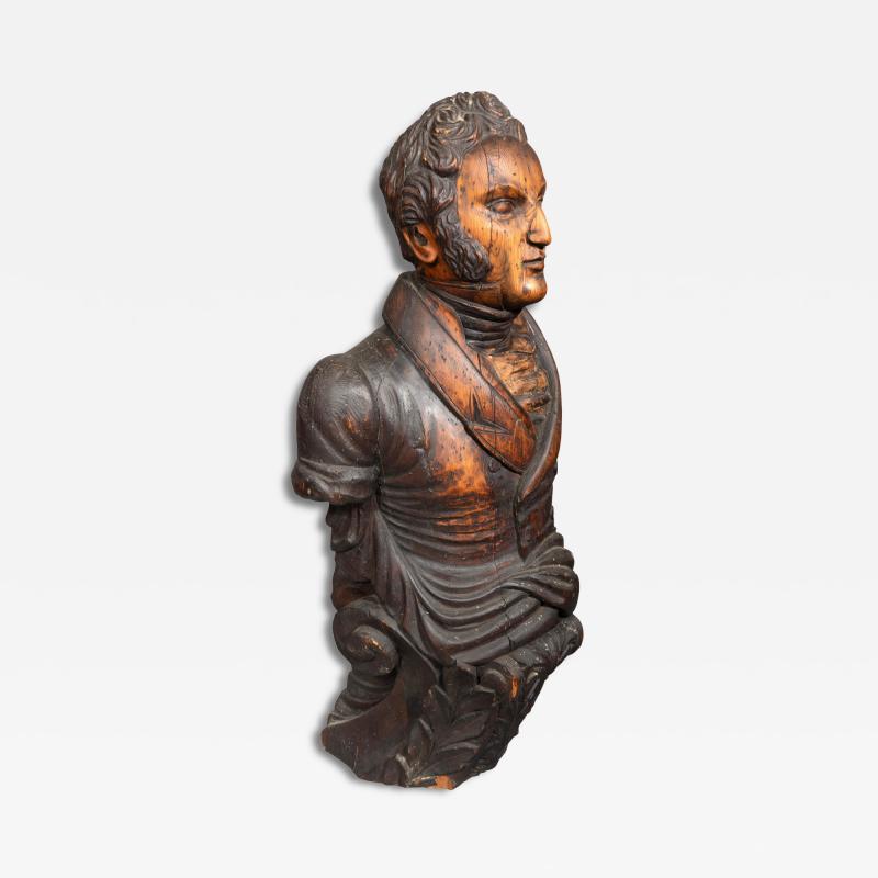 Carved Pine Ship Figurehead Of Admiral David Farragut
