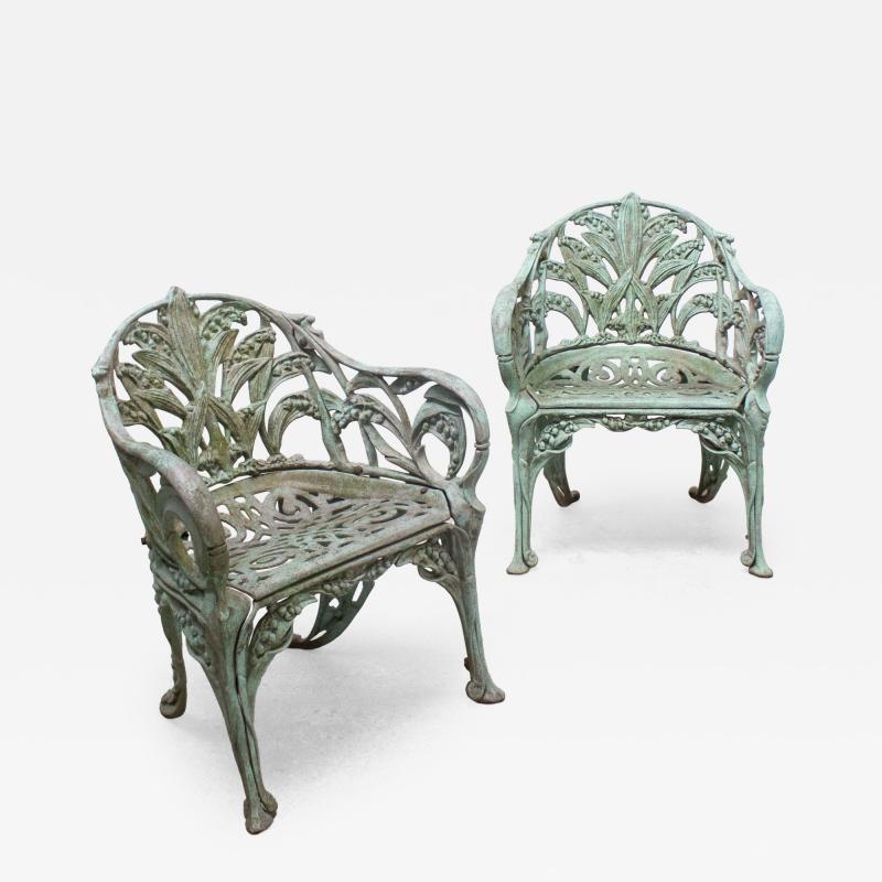Cast Aluminum Lily of the Valley Garden Chairs a Set of 4