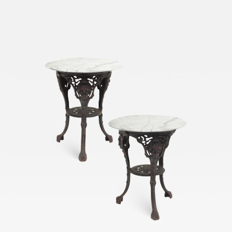 Cast Iron and Marble Ocassional Tables