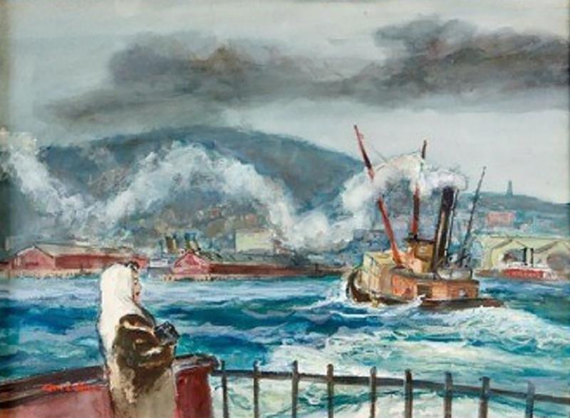 Cecil Crosley Bell BUSY HARBOR 1945 BY CECIL C BELL