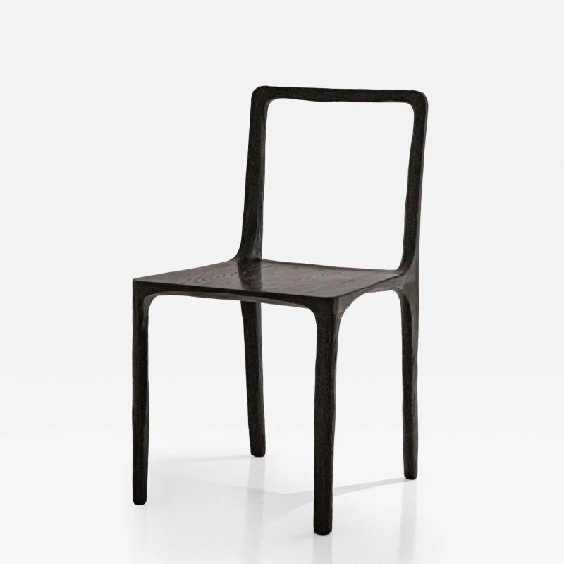 Cedric Breisacher French Contemporary Charred Oak Side Chairs