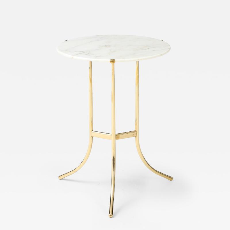 Cedric Hartman Cedric Hartman Brass And Carrara Marble Side Table