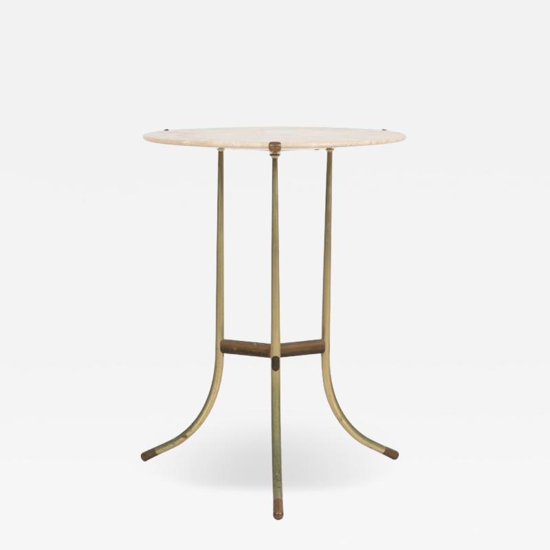 Cedric Hartman Cedric Hartman Model AE Side Table in Brass Bronze and Travertine 1973