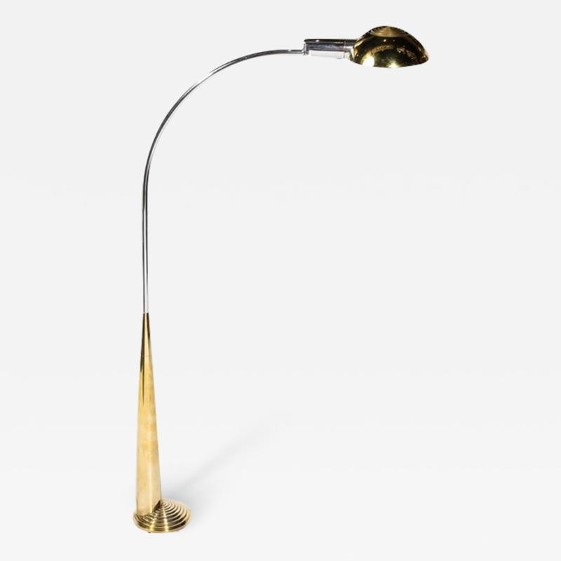 Cedric Hartman Mid Century Modernist Floor Lamp in Chrome Polished Brass by Cedric Hartman