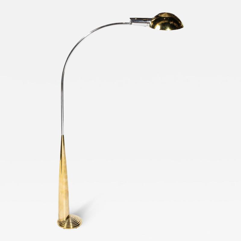 Cedric Hartman Mid Century Modernist Floor Lamp in Chrome Polished Brass by Cedric Hartman
