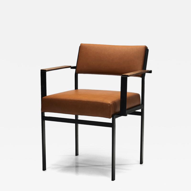 Cees Braakman Leather and Metal Armchair by Cees Braakman for Pastoe the Netherlands 1960s