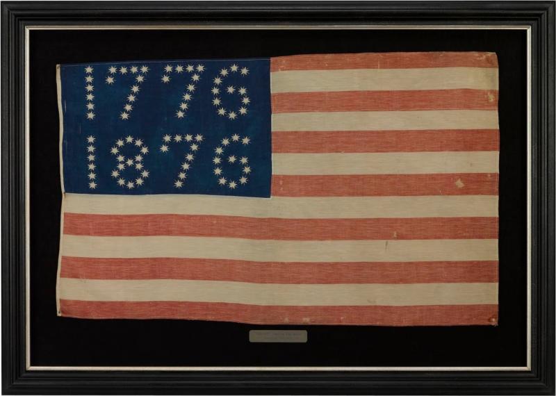 Centennial Celebration 1776 1876 American Flag Banner