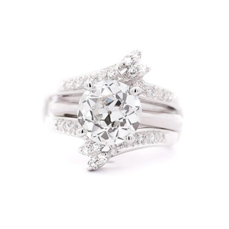 Certified CVD Lab Diamond Solitaire Ring and Diamond Jacket Engagement Ring
