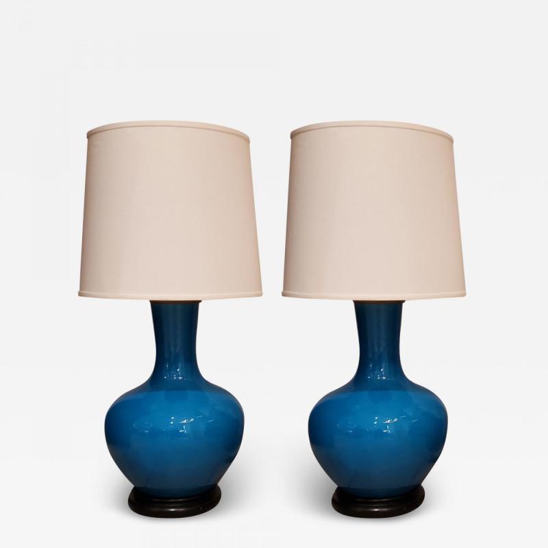 Cerulean Glazed Ceramic Lamps