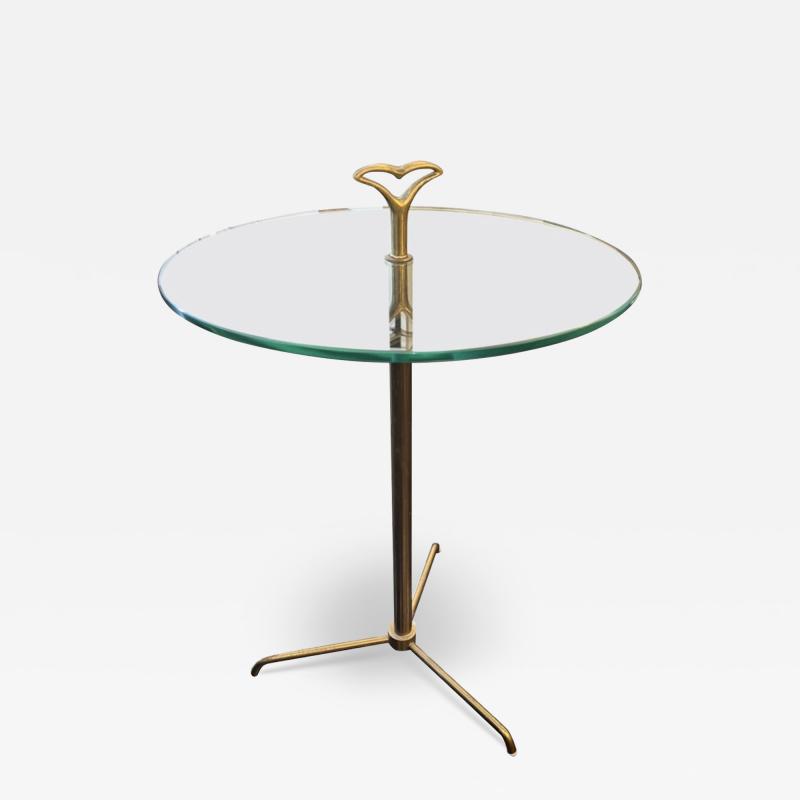 Cesare Lacca Brass glass portacenere side table by Cesare Lacca