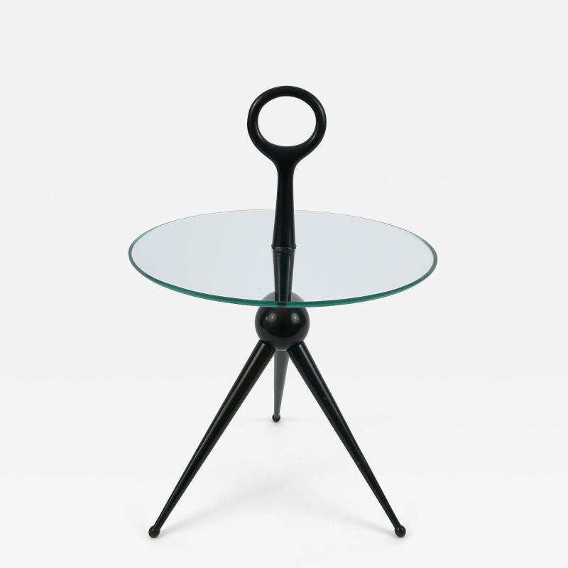 Cesare Lacca Elegant Mid Century Modern Tripod Side Table by Cesare Lacca Italy 1950s